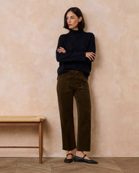 Quincy Ankle Straight Trouser in Fern Cord
