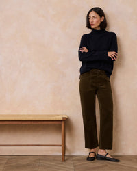 Quincy Ankle Straight Trouser in Fern Cord