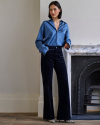 Leenah Wide Jean in Navy Cord