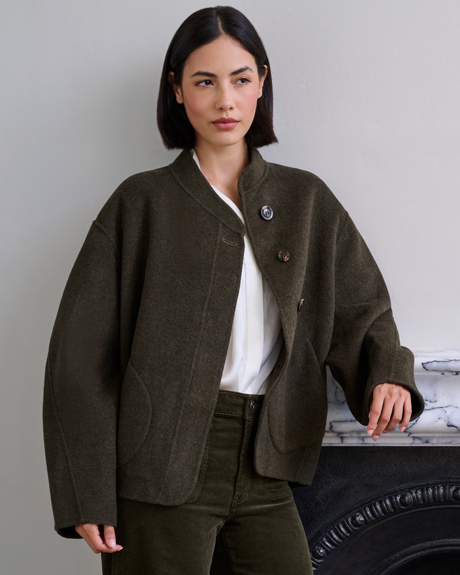 Windsor Jacket in Kaki Chine