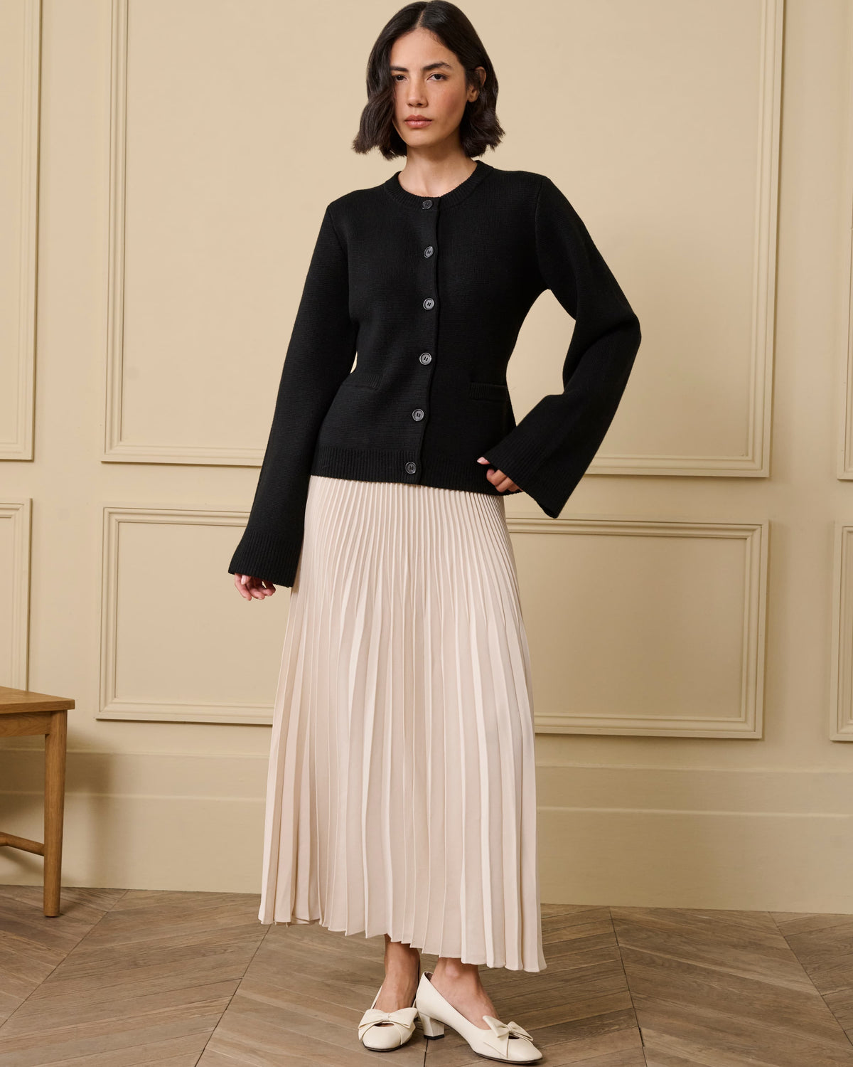 The Pleated Skirt in Ivory