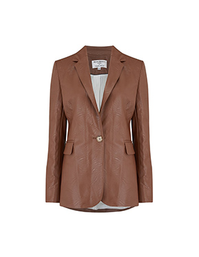HELENE BERMAN - Carine Vegan Leather Jacket In Brown