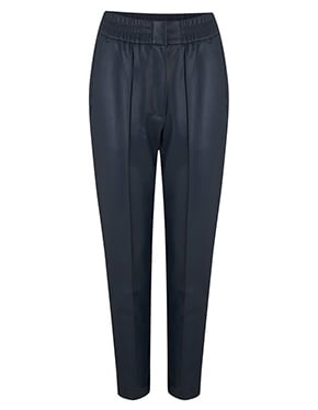REBECCA TAYLOR - Vegan Leather Track Pant In Navy