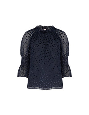 REBECCA TAYLOR - Velvet Dot Blouse