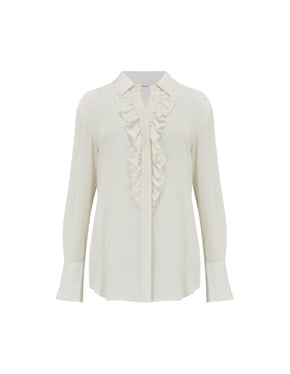 FRAME - Ruffle Tux Top In Blanc