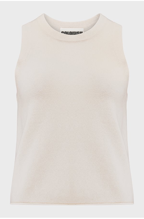 Crush Ralph Racer Tank In Organic White In Beige&#47;cream