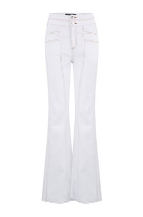 Veronica Beard Farrah Wide Leg Jean in White