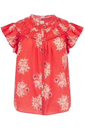 Rebecca Taylor La Vie Catrine Top in Soft Scarlet