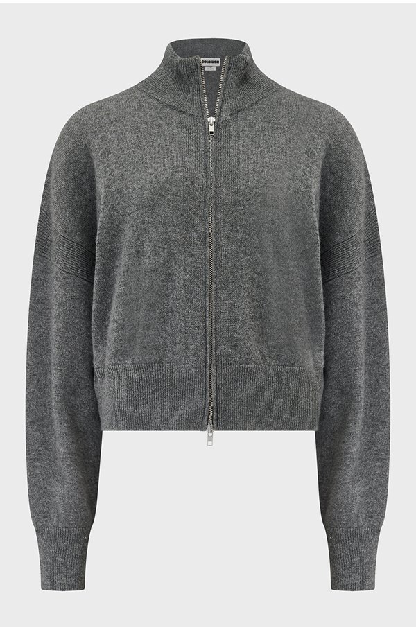 Crush Toto Zip Cardigan In Anthracite In Grey