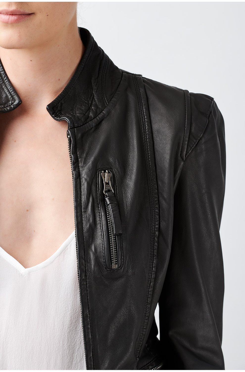 Trilogy Stores | Rucy Leather Jacket in Black
