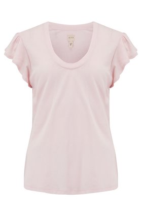 Rebecca Taylor La Vie Washed Textured Jersey Top in Bon Bon