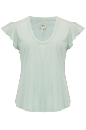 Rebecca Taylor La Vie Washed Textured Jersey Top in Stem
