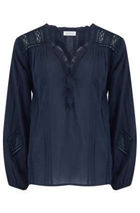 Velvet Hope Kaftan Top in Navy