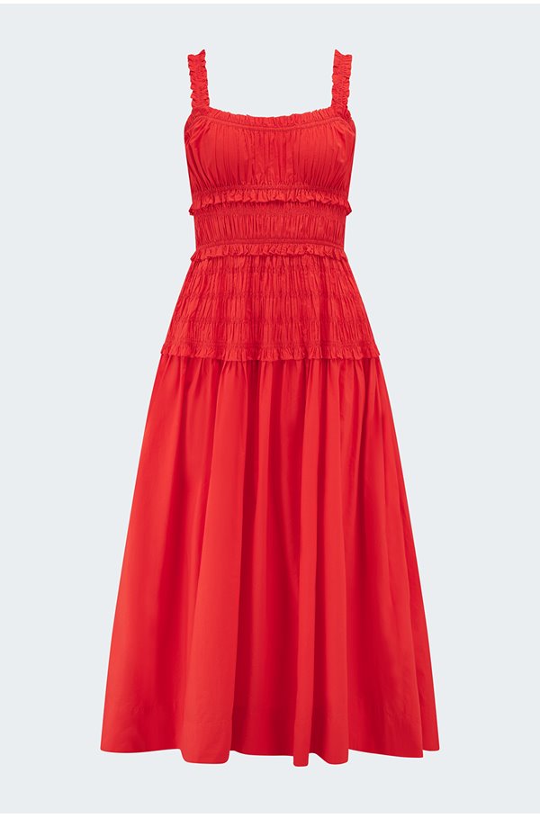 Doen Marianne Dress In Carmine