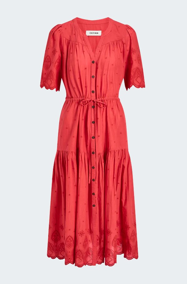 Cefinn Nicole Dress In Coral