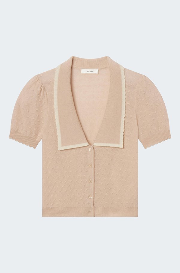 Frame The Cashmere Sailor Sweater In Pink Sand Multi In Pink