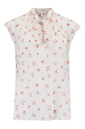 Rebecca Taylor Sleeveless Maui Clip Top in Snow Combo