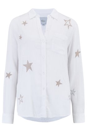 Rails Charli Shirt in White Rose Gold Stars