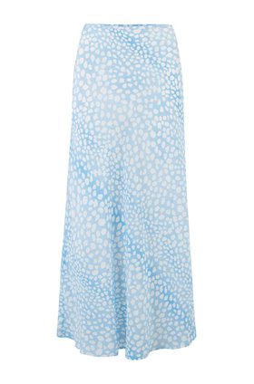 Rixo Kelly Skirt in Ombre Blue Leopard