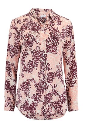 Equipment Slim Signature Shirt in Leopard Rose Cloud Multi