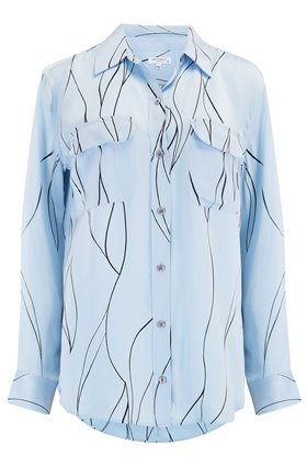 Equipment Slim Signature Shirt in Piscine Bleu Aere Eclipse