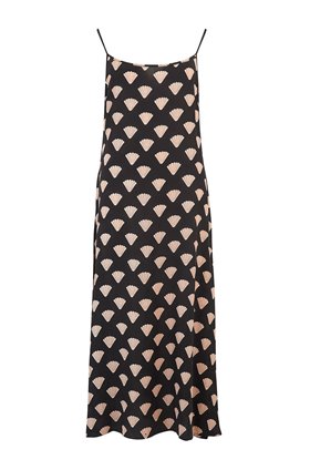 Rixo Holly Slip Dress in Gold Foil Shell