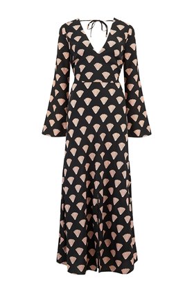 Rixo Nora Dress in Gold Foil Shell
