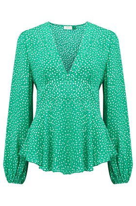 Rixo Kiki Top in Retro Green Floral