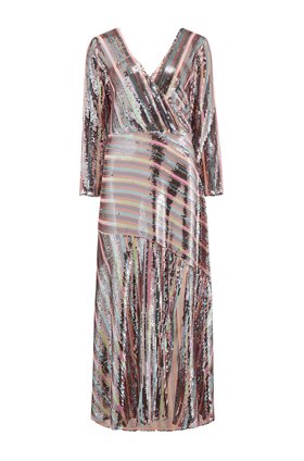 Rixo Tyra Dress in Sequin Stripe