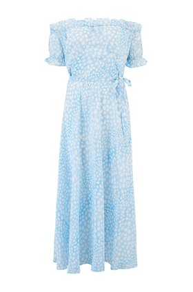 Rixo Bella Dress in Ombre Blue Leopard