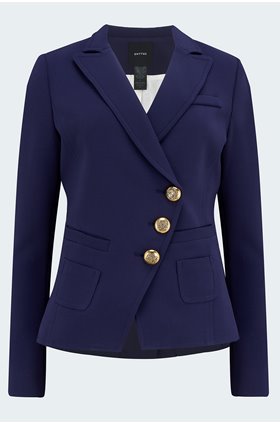 wrap blazer in navy