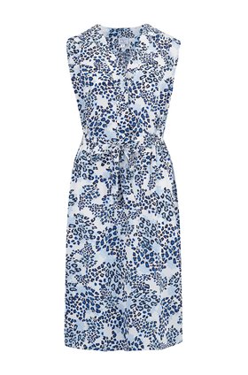 Trilogy Clothing Pippa Sleeveless Dress in Blue Animal