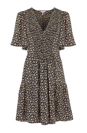 Rebecca Taylor Louisa Floral Dress in Yellow Combo