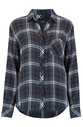 Rails Hunter Shirt in Onyx, Slate and White