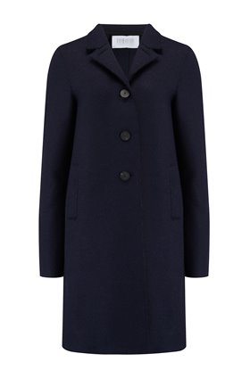 Harris Wharf London Boxy Coat in Navy Blue