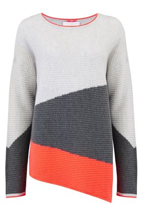 Cocoa Cashmere Diagonal Rib Jumper in Cloud