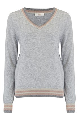 Jeff Knitwear Chance Multi Stripe Jumper in Grey