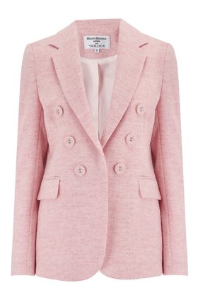 Helene Berman Double Breasted Blazer in Pale Pink