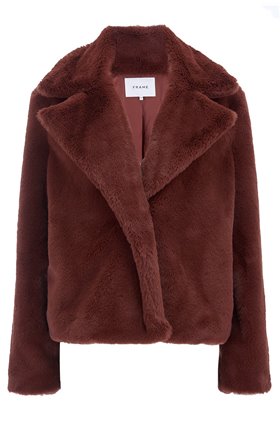 Frame Wide Collar Coat in Tawny