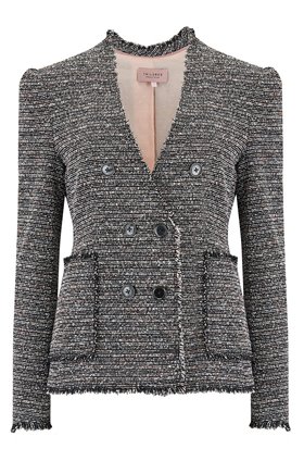 Tailored by Rebecca Taylor Suit Jacket in Static Tweed Black
