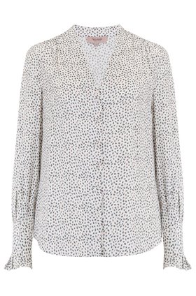 Tailored by Rebecca Taylor Long Sleeve Pyramid Top in Snow Combo