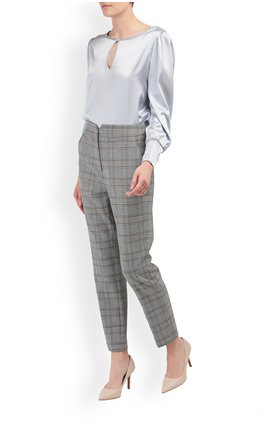 Tailored by Rebecca Taylor Long Sleeve Charmeuse Top in Cloud