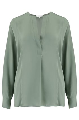 Vince Half Placket Blouse in Sage Flint