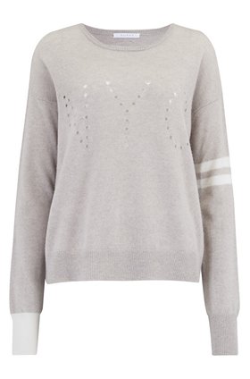 Duffy STRIPED NYC JUMPER IN AGATE HEATHER AND IVORY