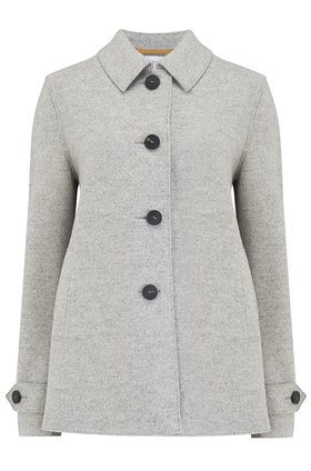 loden coat in ash grey mouline