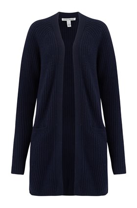 Autumn Cashmere Cashmere Blends Shaker Open Cardigan Exclusive in Peacoat