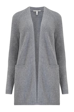 Autumn Cashmere Cashmere Blends Shaker Open Cardigan Exclusive in Nickel