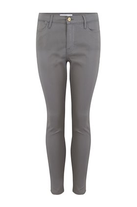 Frame LE HIGH SKINNY in COATED SMOKE