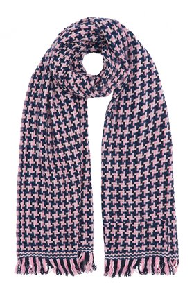 DOUCE GLOIRE NATTEY SCARF IN BLUE/NAVY/PINK