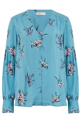 Levete Room GRITA FLOWER PRINT TOP IN AD BLUE 212